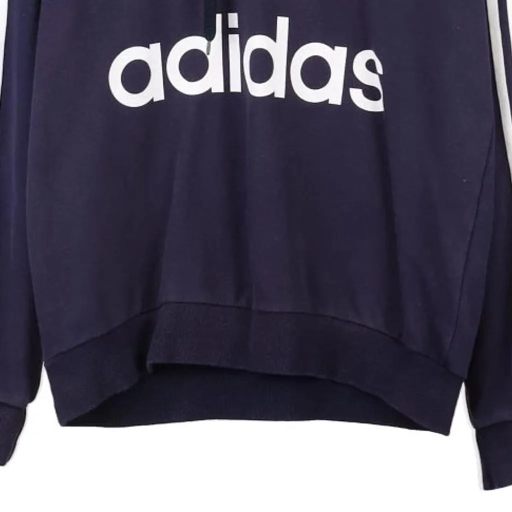 Adidas Hoodie - Large Navy Cotton