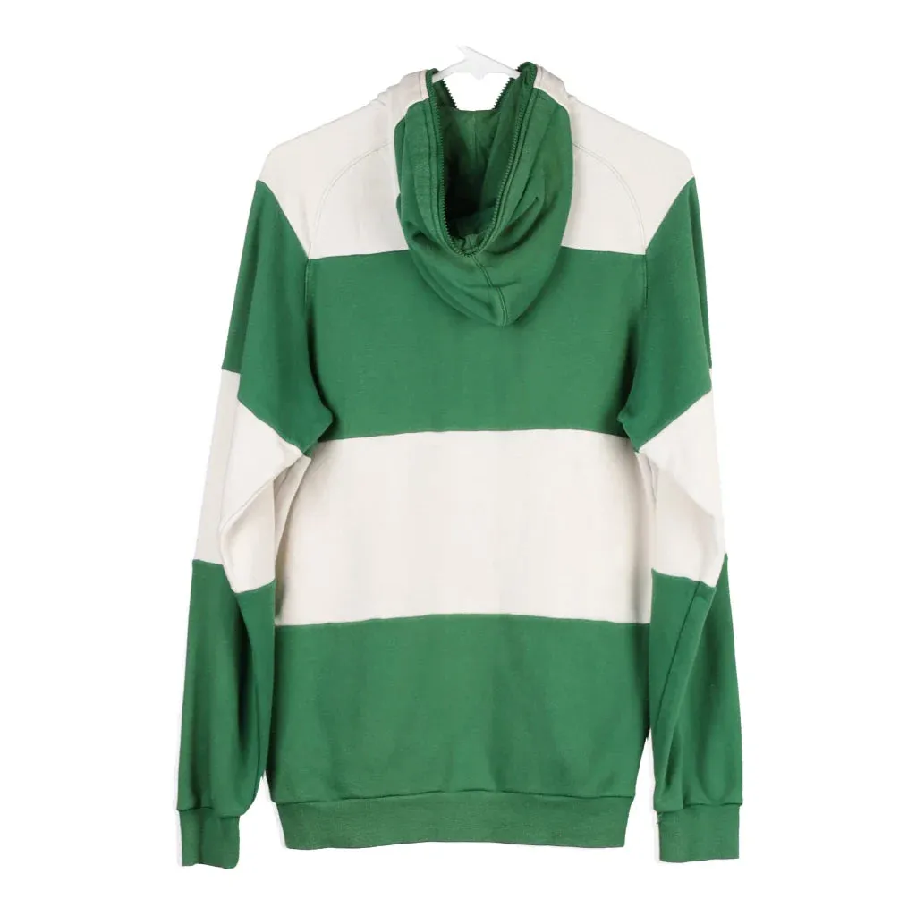 Adidas Striped Hoodie - Small Green Cotton