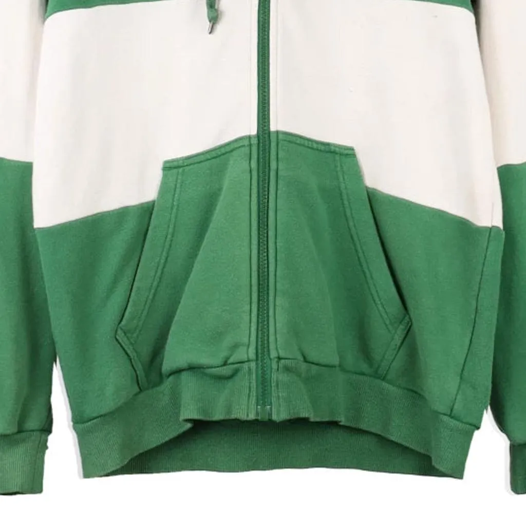 Adidas Striped Hoodie - Small Green Cotton