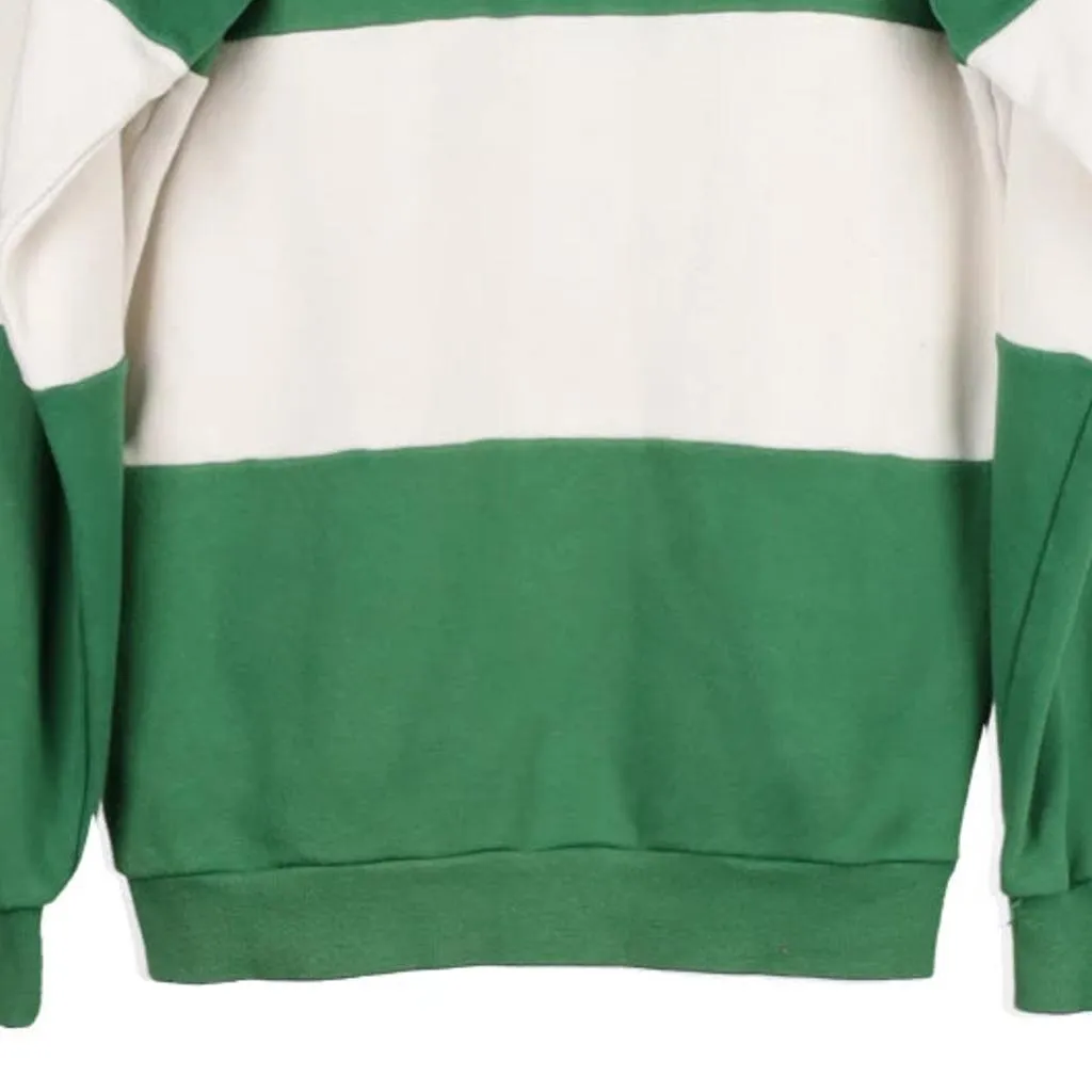 Adidas Striped Hoodie - Small Green Cotton