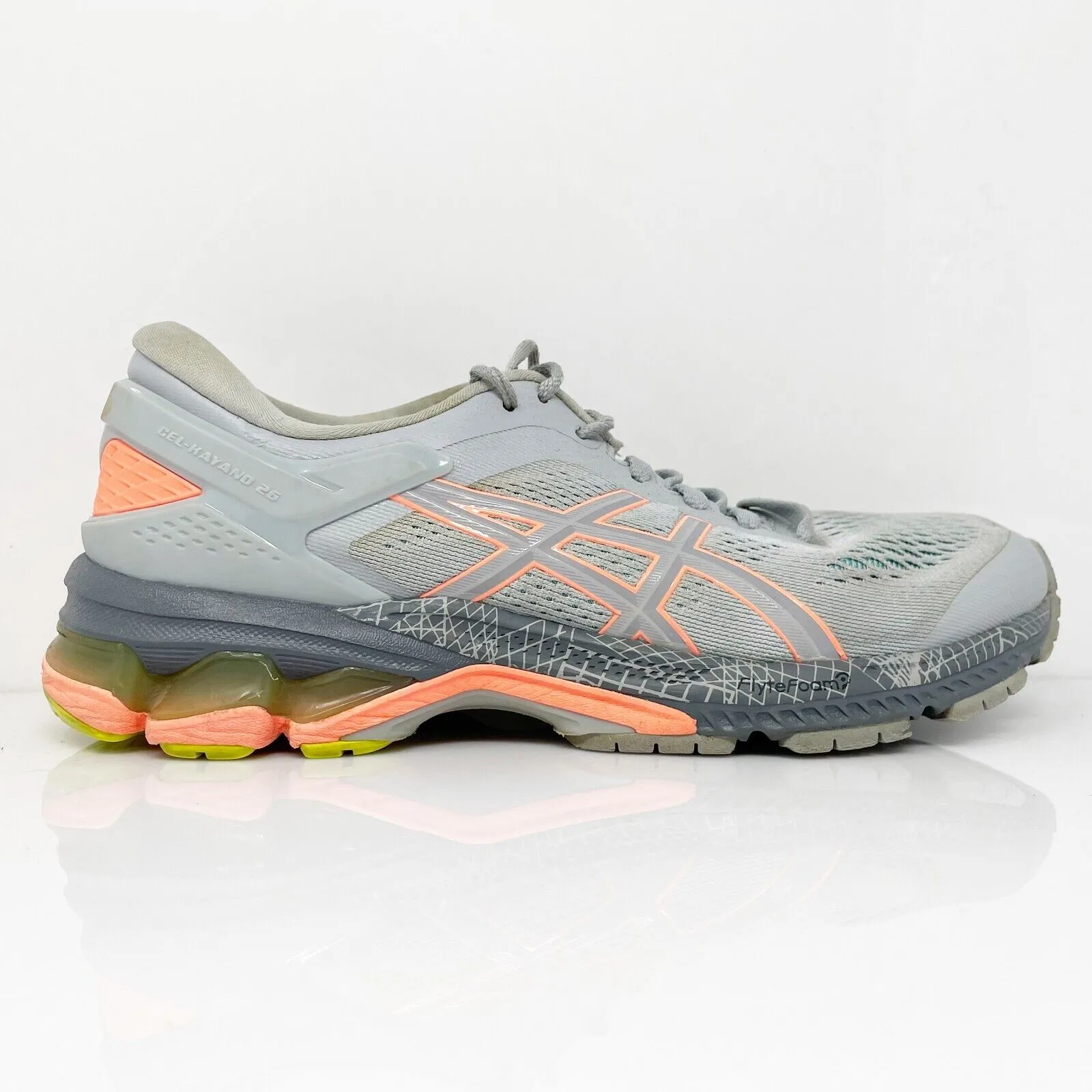 Asics Womens Gel Kayano 26 1012A536 Gray Running Shoes Sneakers Size 7.5