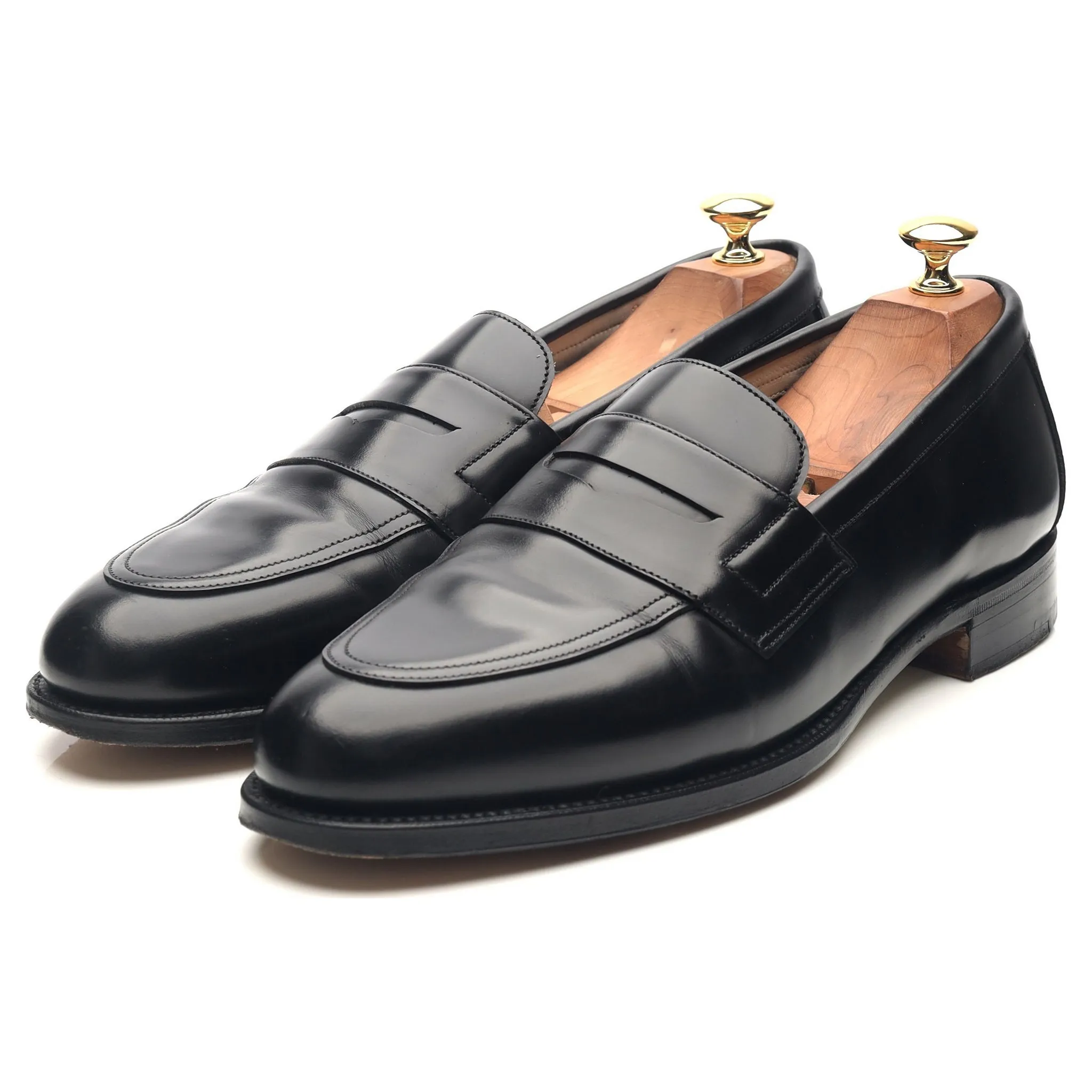 'Bartlett' Black Leather Loafers UK 9.5 D