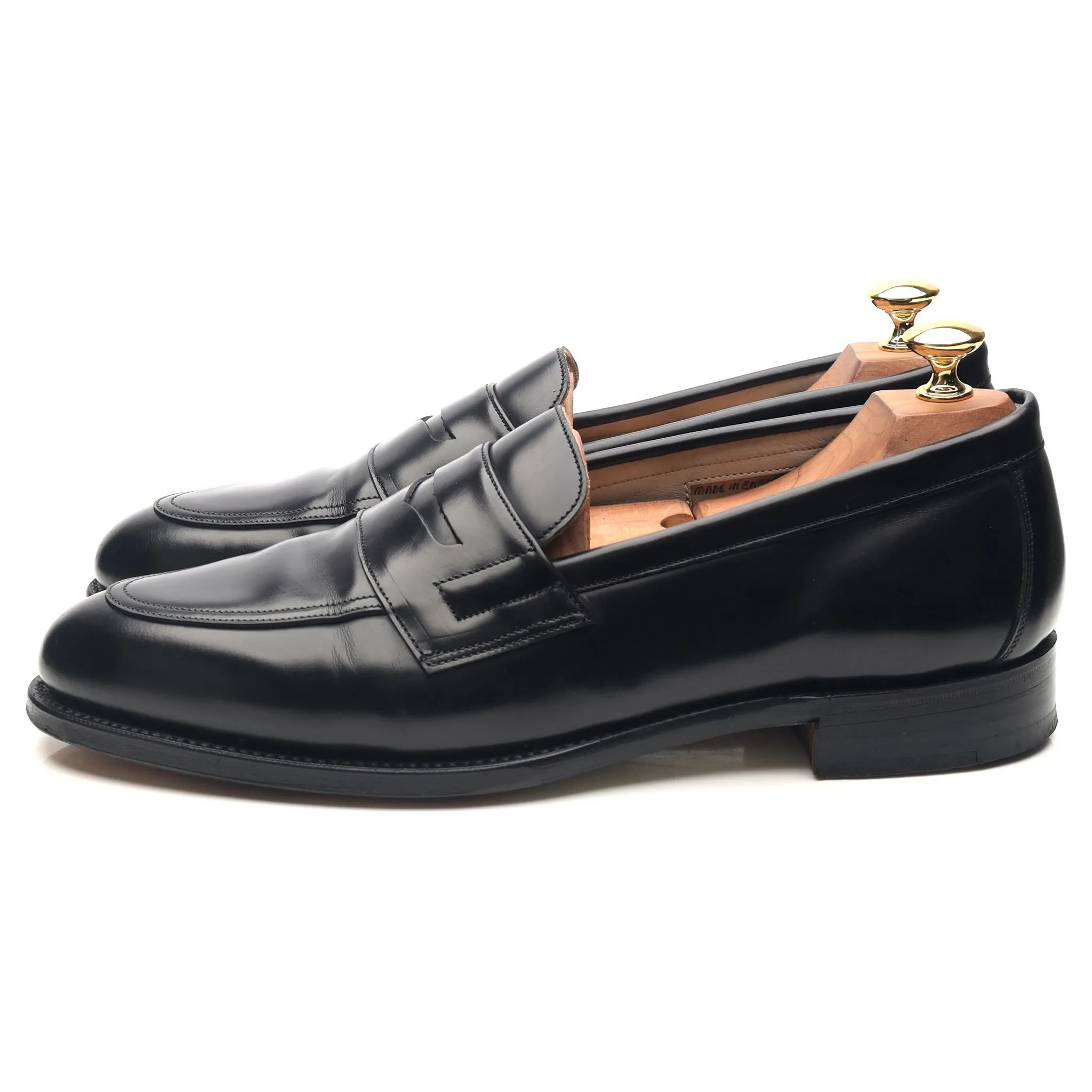 'Bartlett' Black Leather Loafers UK 9.5 D