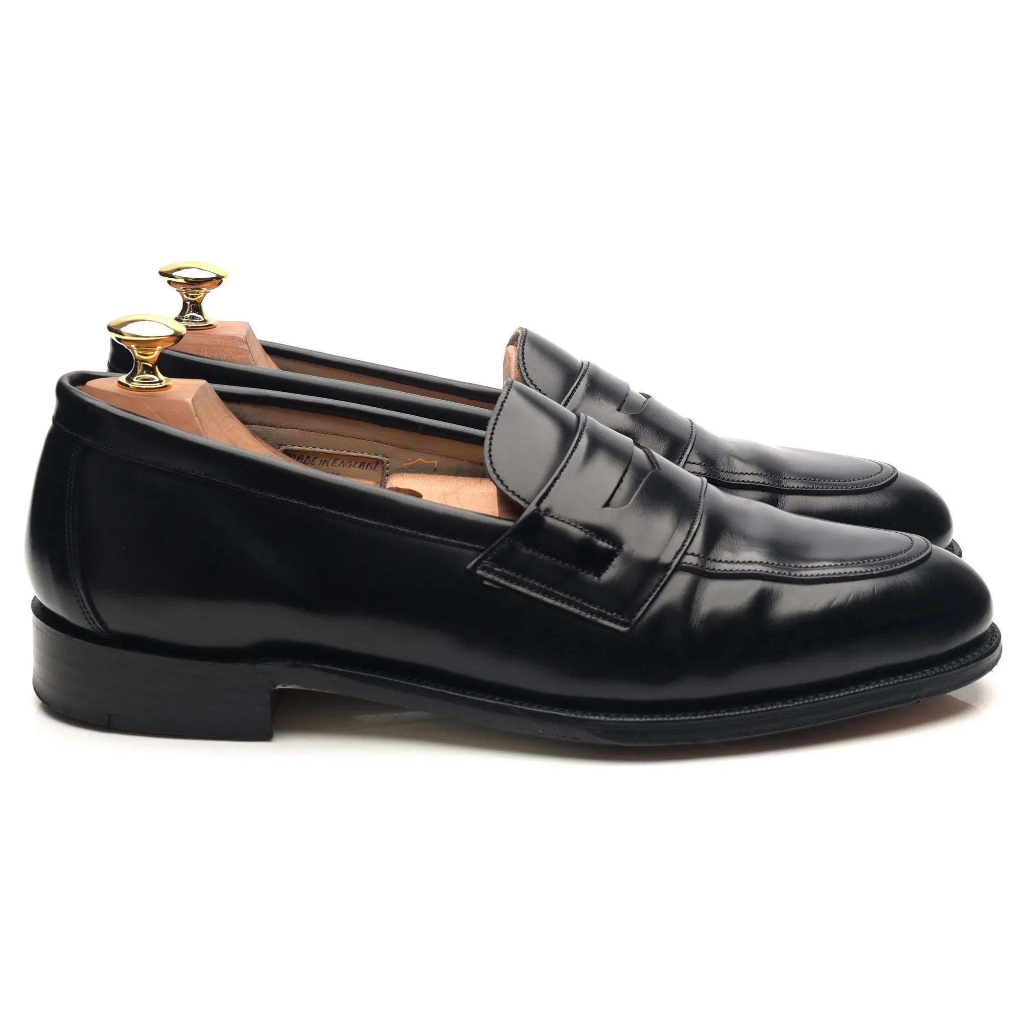 'Bartlett' Black Leather Loafers UK 9.5 D