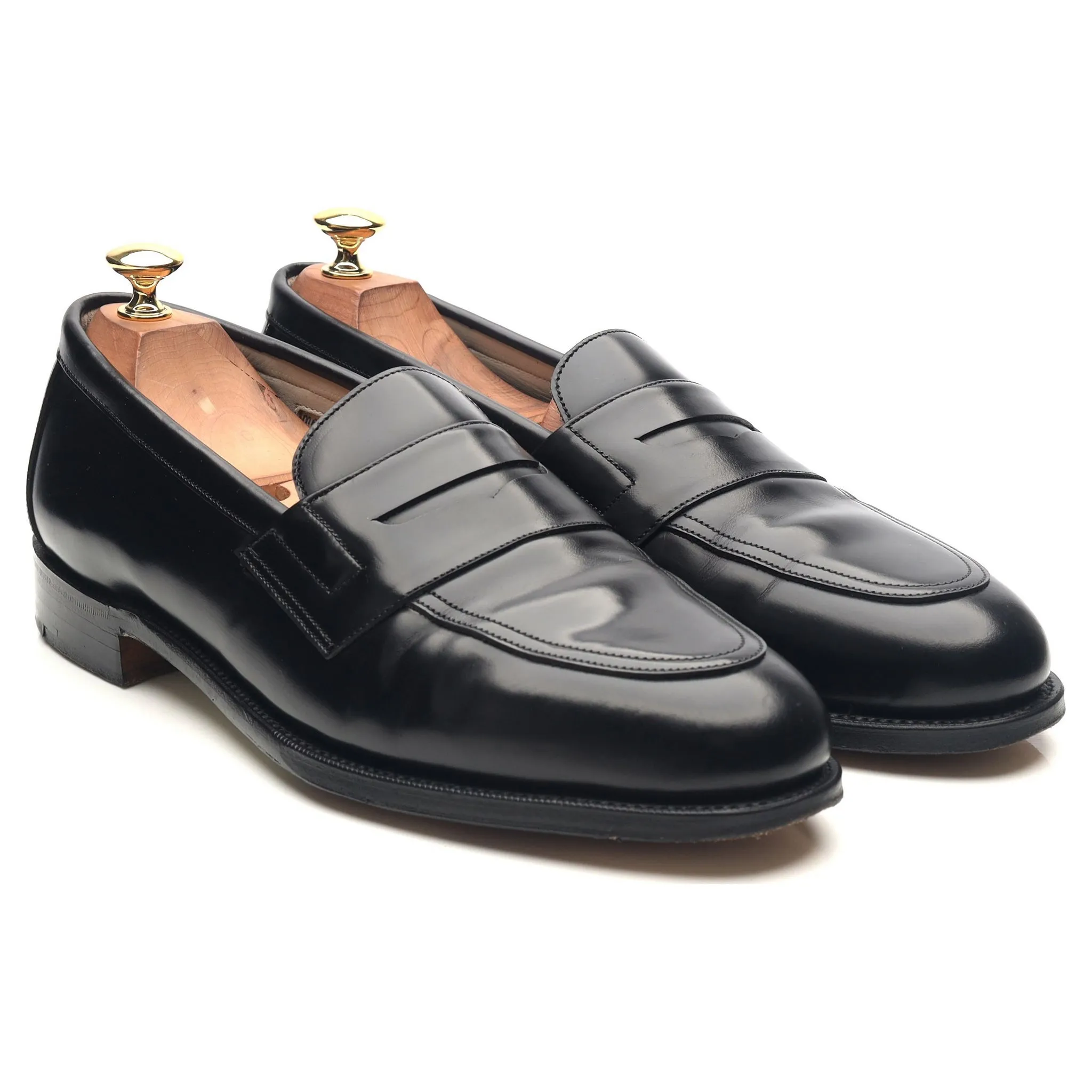 'Bartlett' Black Leather Loafers UK 9.5 D