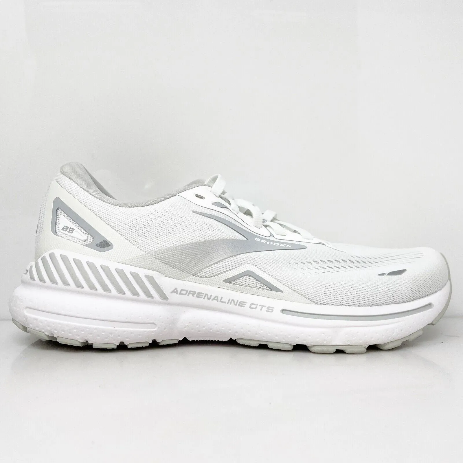 Brooks Womens Adrenaline GTS 23 1203811B104 White Running Shoes Sneakers Sz 9 B