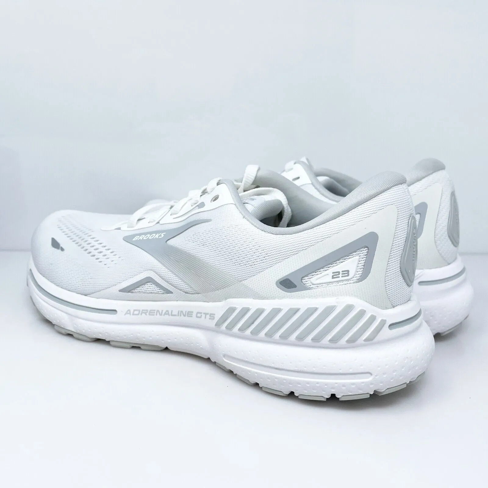 Brooks Womens Adrenaline GTS 23 1203811B104 White Running Shoes Sneakers Sz 9 B