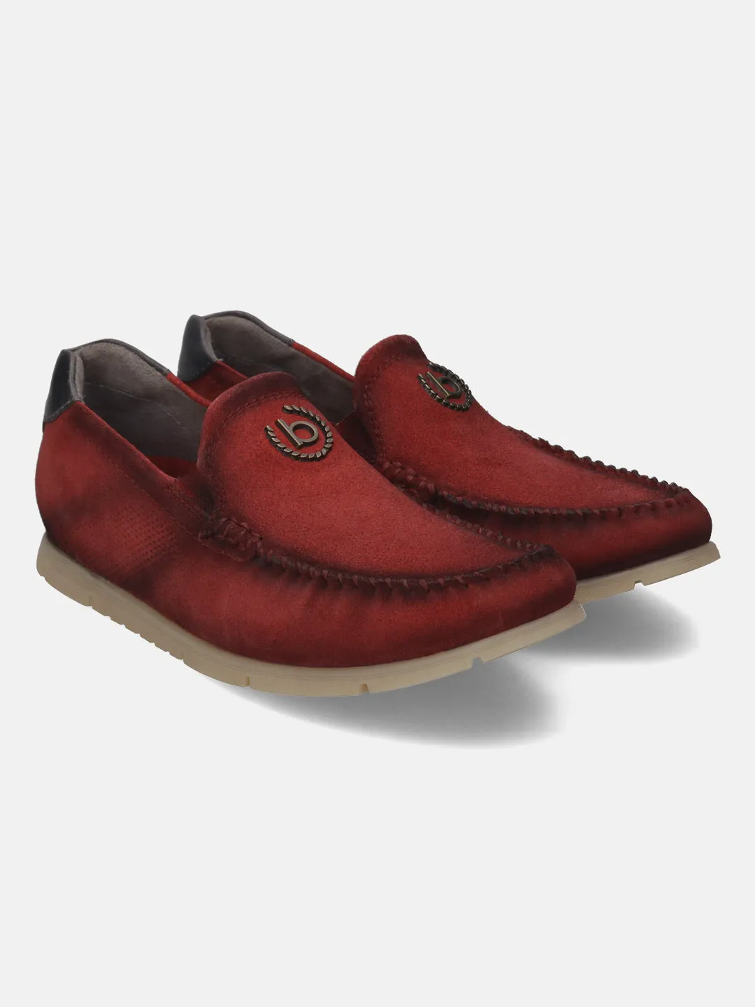 bugatti Red Suede Loafers