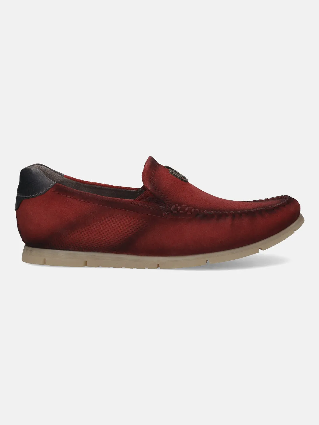 bugatti Red Suede Loafers