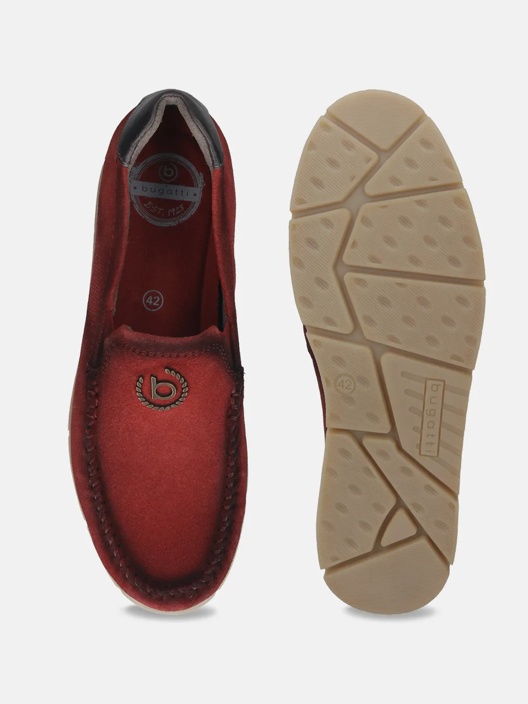 bugatti Red Suede Loafers