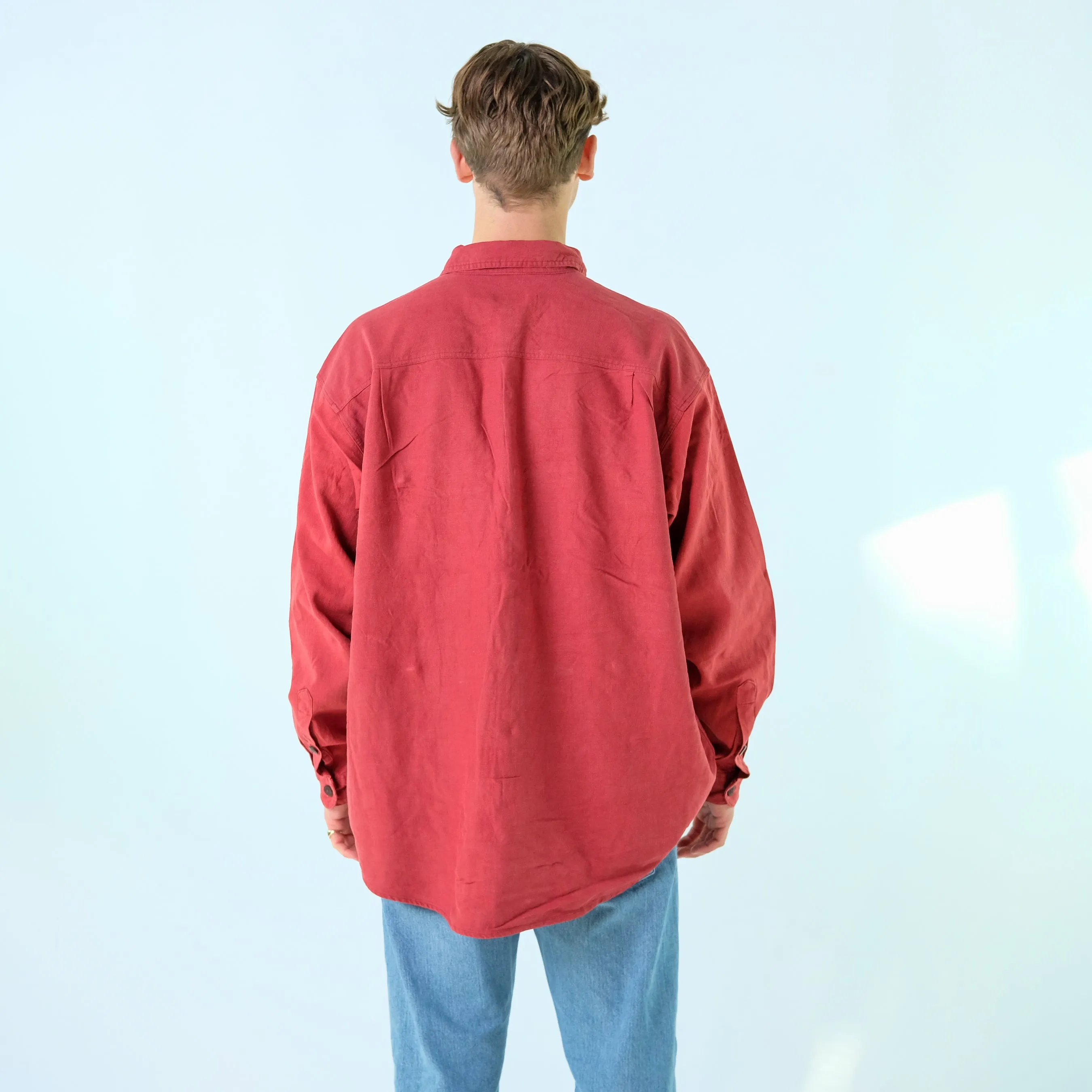 Burgundy Red y2ks Patagonia Long Sleeve Shirt (XL)