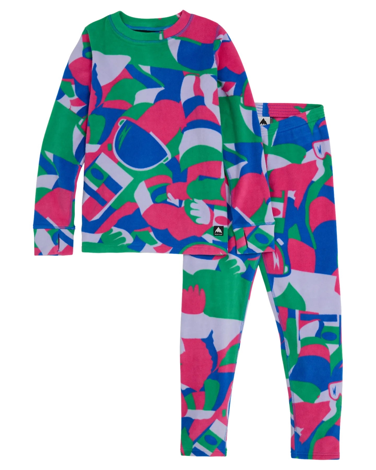 Burton Kids' Fleece Base Layer Set - Multi Cosmoblock | Shop Long Johns at Trojan Wake Ski Snow & Snow Skiers Warehouse