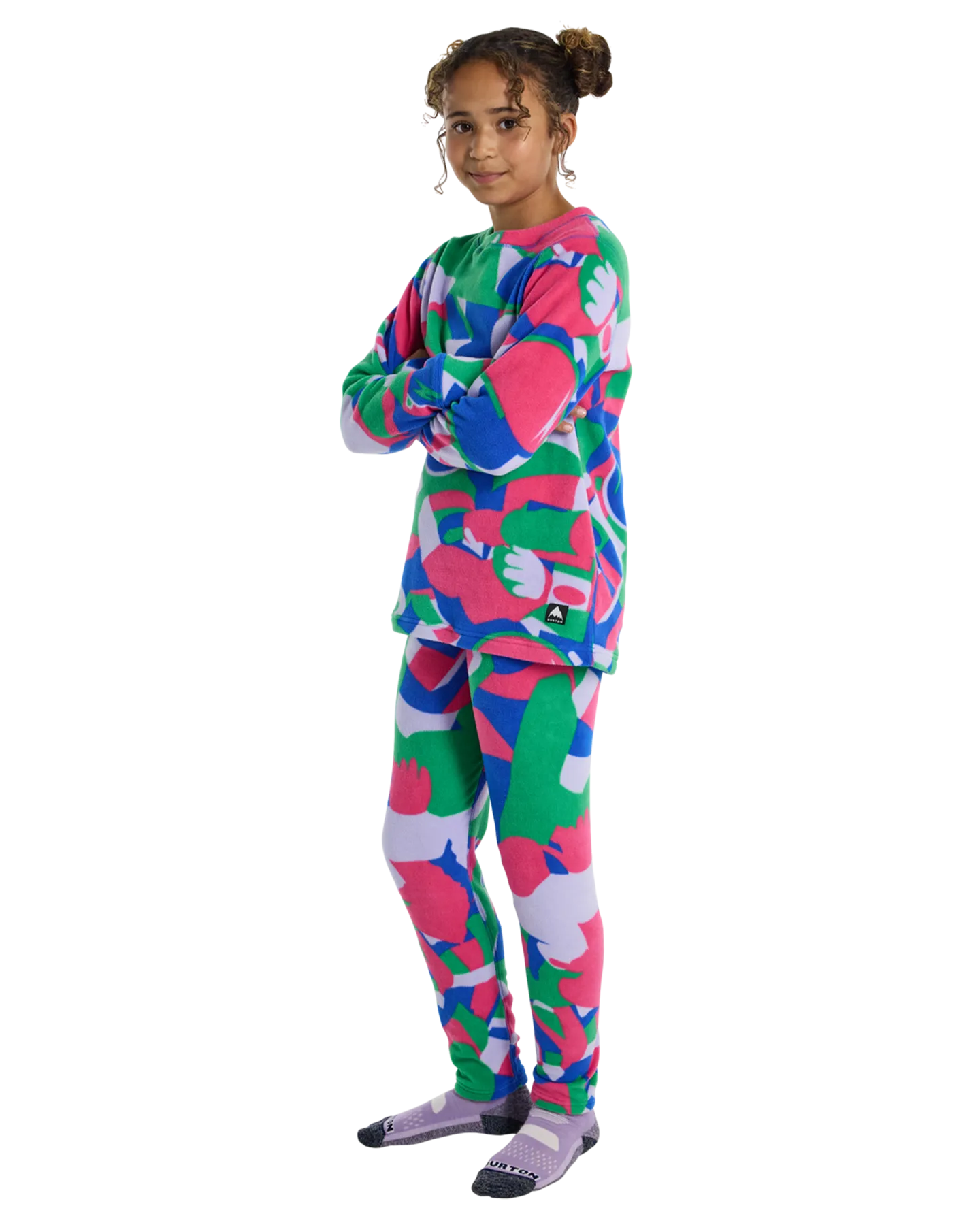 Burton Kids' Fleece Base Layer Set - Multi Cosmoblock | Shop Long Johns at Trojan Wake Ski Snow & Snow Skiers Warehouse