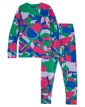 Burton Kids' Fleece Base Layer Set - Multi Cosmoblock | Shop Long Johns at Trojan Wake Ski Snow & Snow Skiers Warehouse