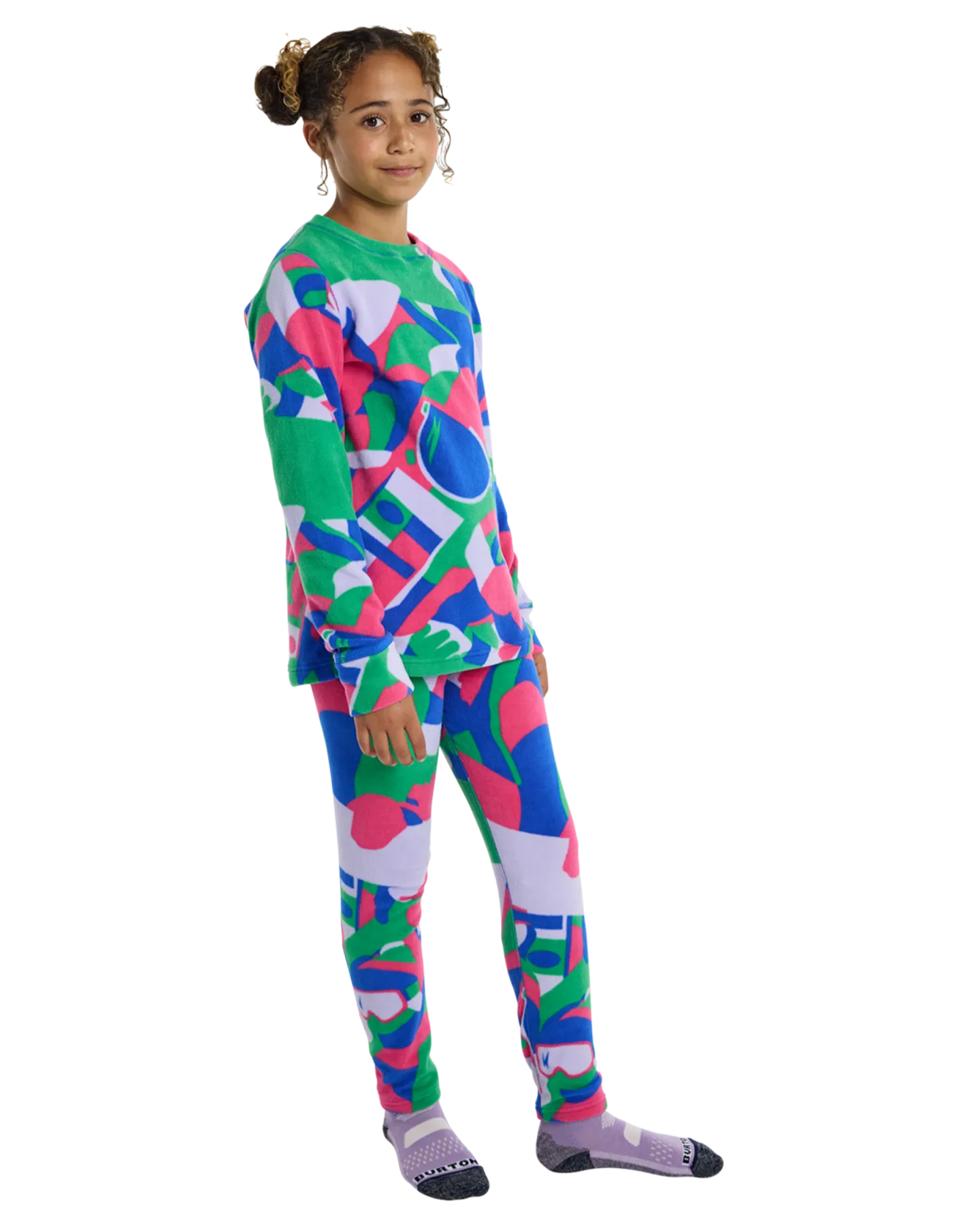 Burton Kids' Fleece Base Layer Set - Multi Cosmoblock | Shop Long Johns at Trojan Wake Ski Snow & Snow Skiers Warehouse