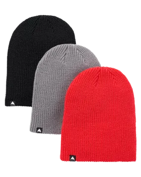 Burton Kids' Recycled Dnd Beanie - 3 Pack - True Black/Sharkskin/Tomat