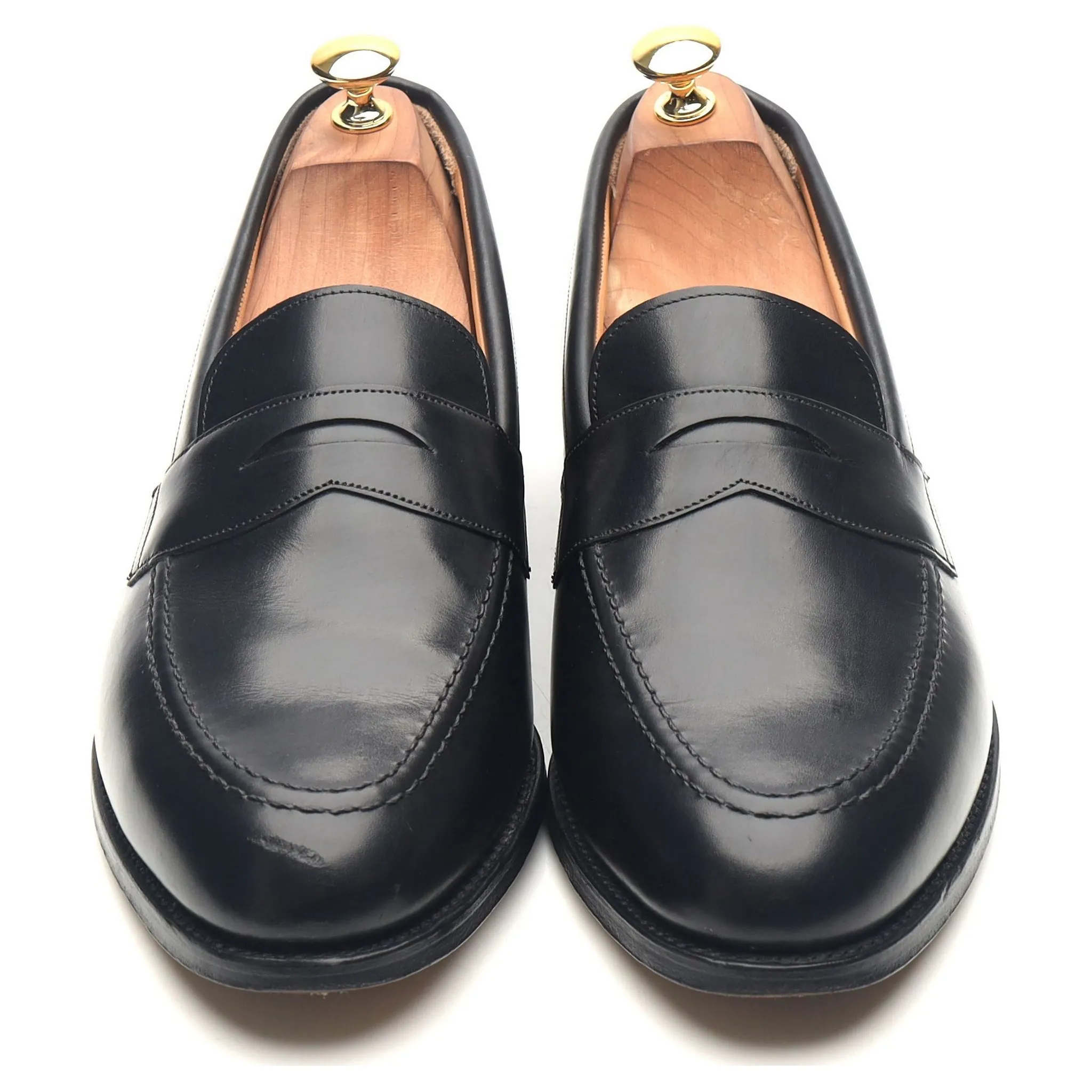 'Cannon' Black Leather Loafers UK 10 F