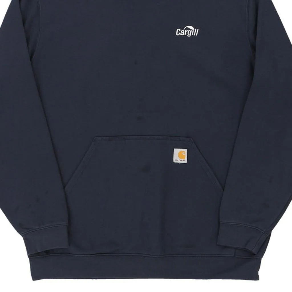 Cargill Carhartt Hoodie - Large Navy Cotton Blend