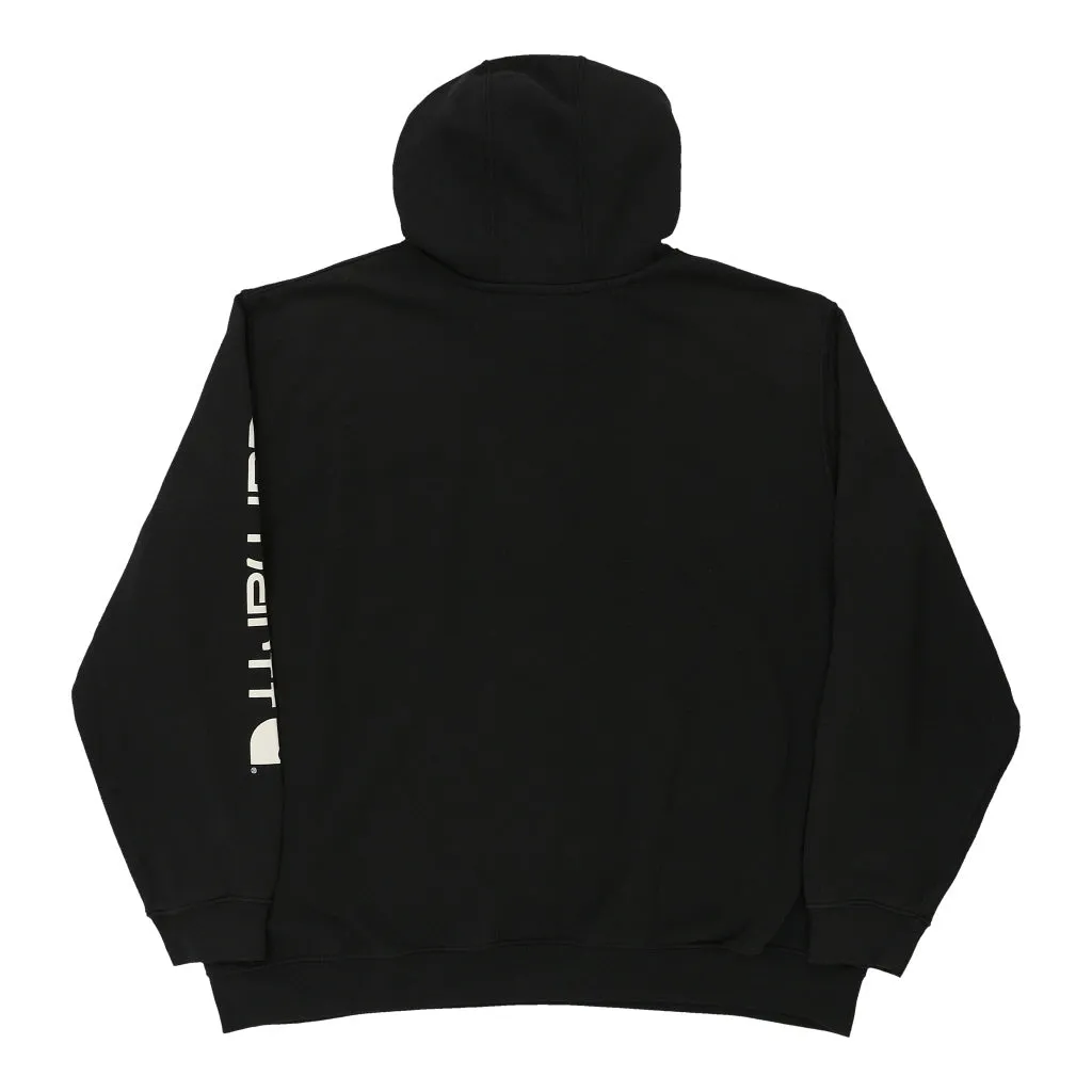 Carhartt Spellout Hoodie - 2XL Black Cotton Blend