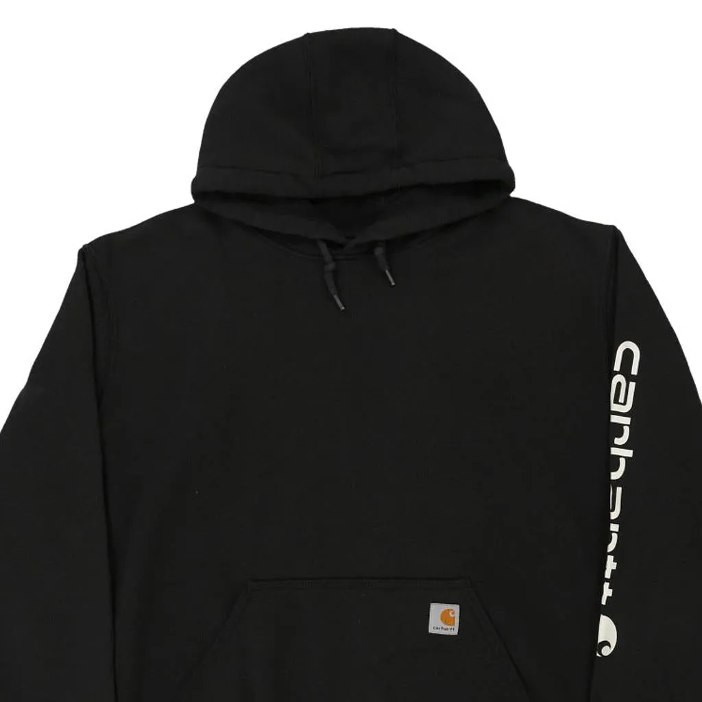 Carhartt Spellout Hoodie - 2XL Black Cotton Blend