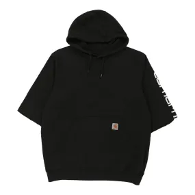 Carhartt Spellout Hoodie - Medium Black Cotton Blend