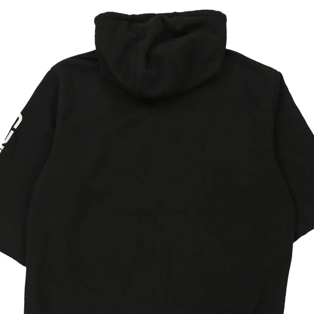 Carhartt Spellout Hoodie - Medium Black Cotton Blend