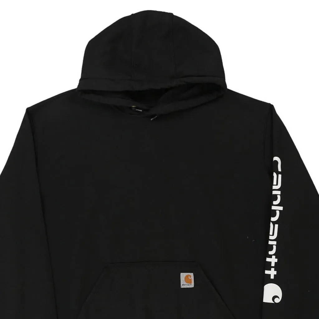 Carhartt Spellout Hoodie - XL Black Cotton Blend