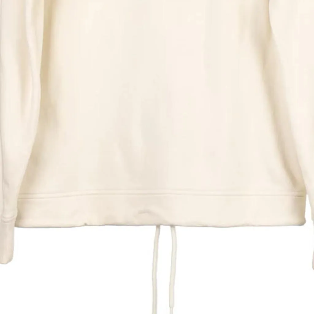 Champion Spellout Hoodie - Large Cream Cotton