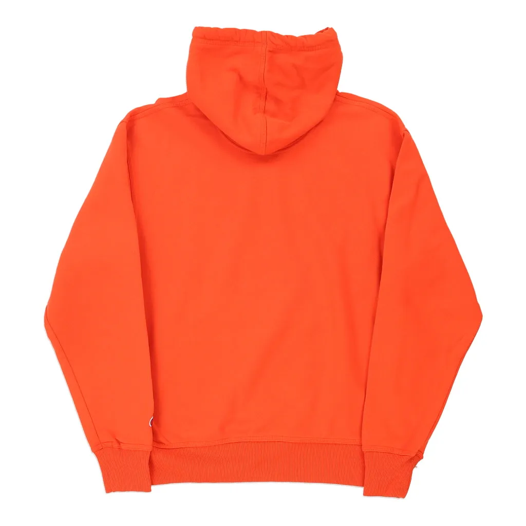 Champion Spellout Hoodie - Medium Orange Cotton Blend