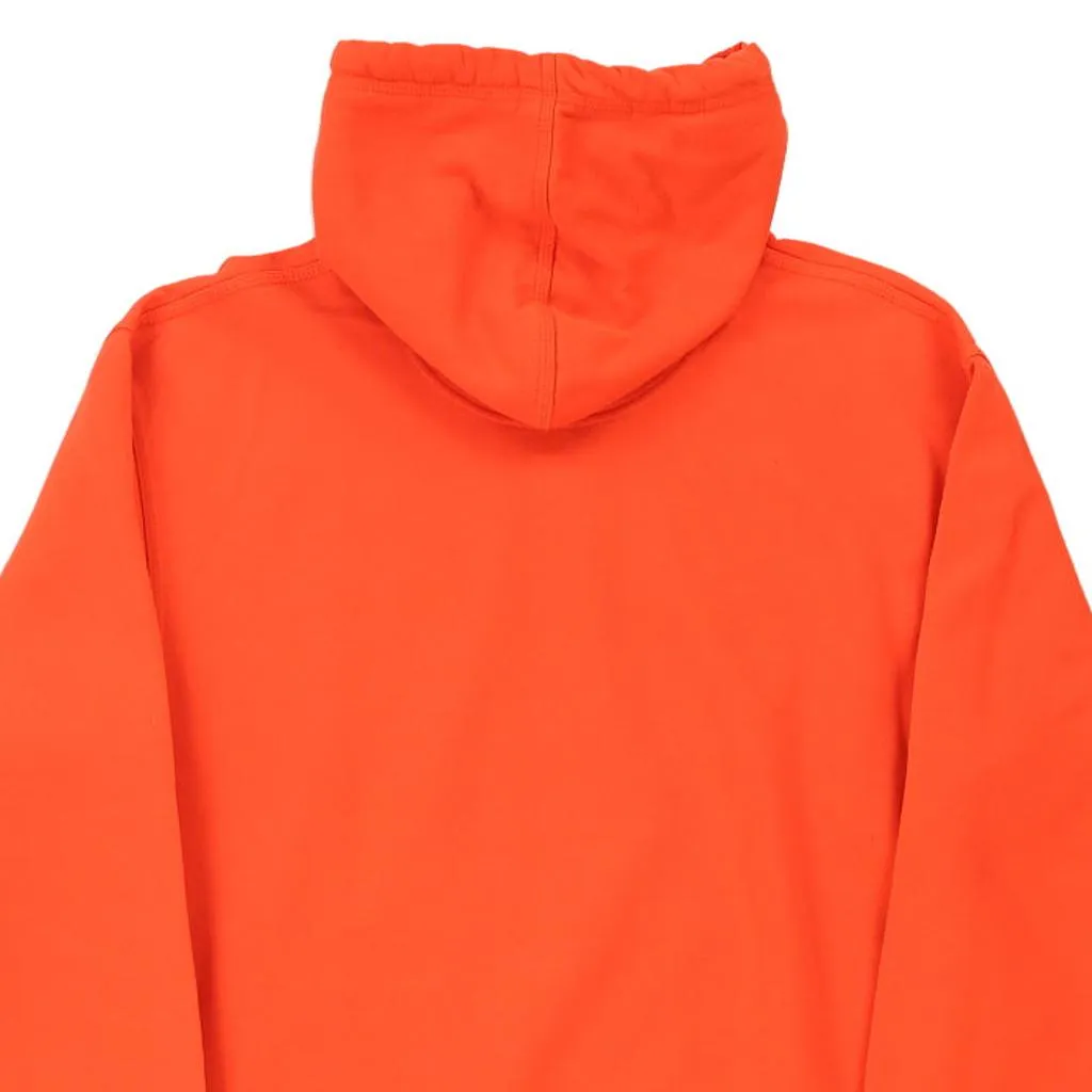 Champion Spellout Hoodie - Medium Orange Cotton Blend