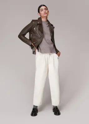 Chocolate Agnes Pocket Leather Jacket