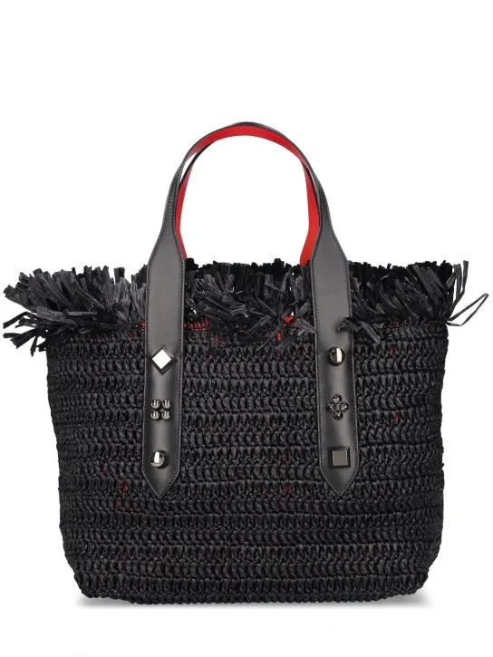 Christian Louboutin   Medium Frangibus raffia tote bag 