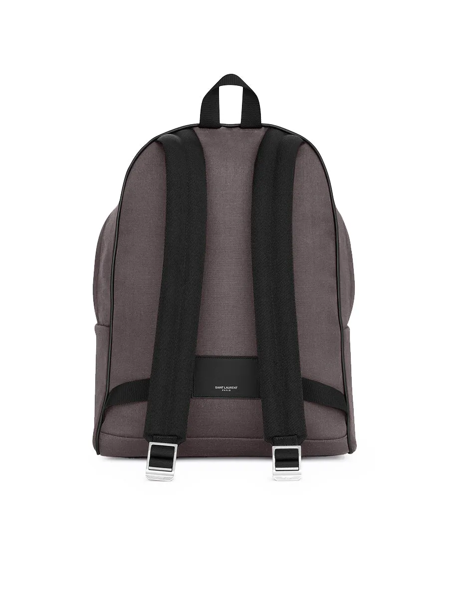 City Backpack in Nylon Canvas and Leather in Storm