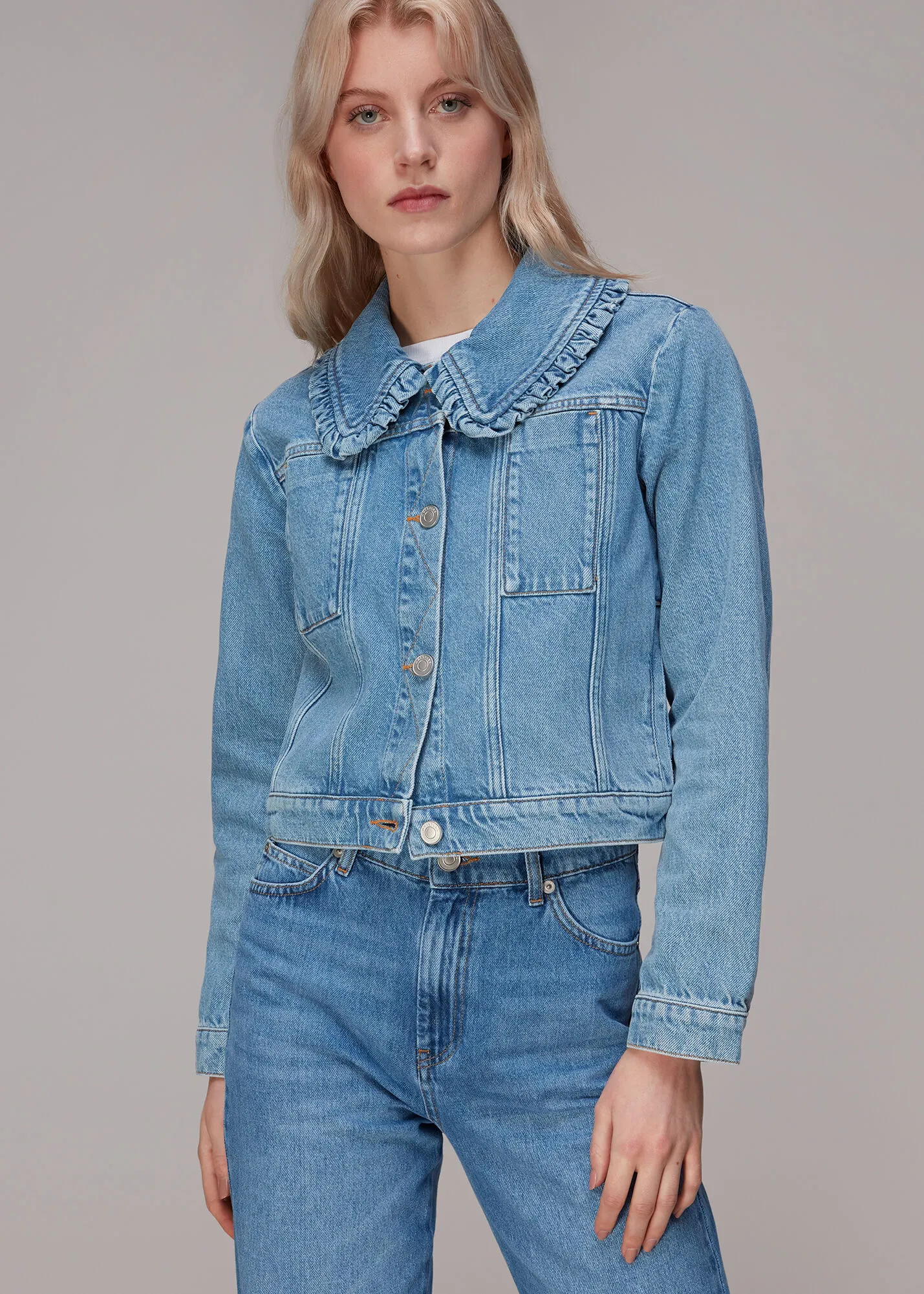 Collar Detail Denim Jacket