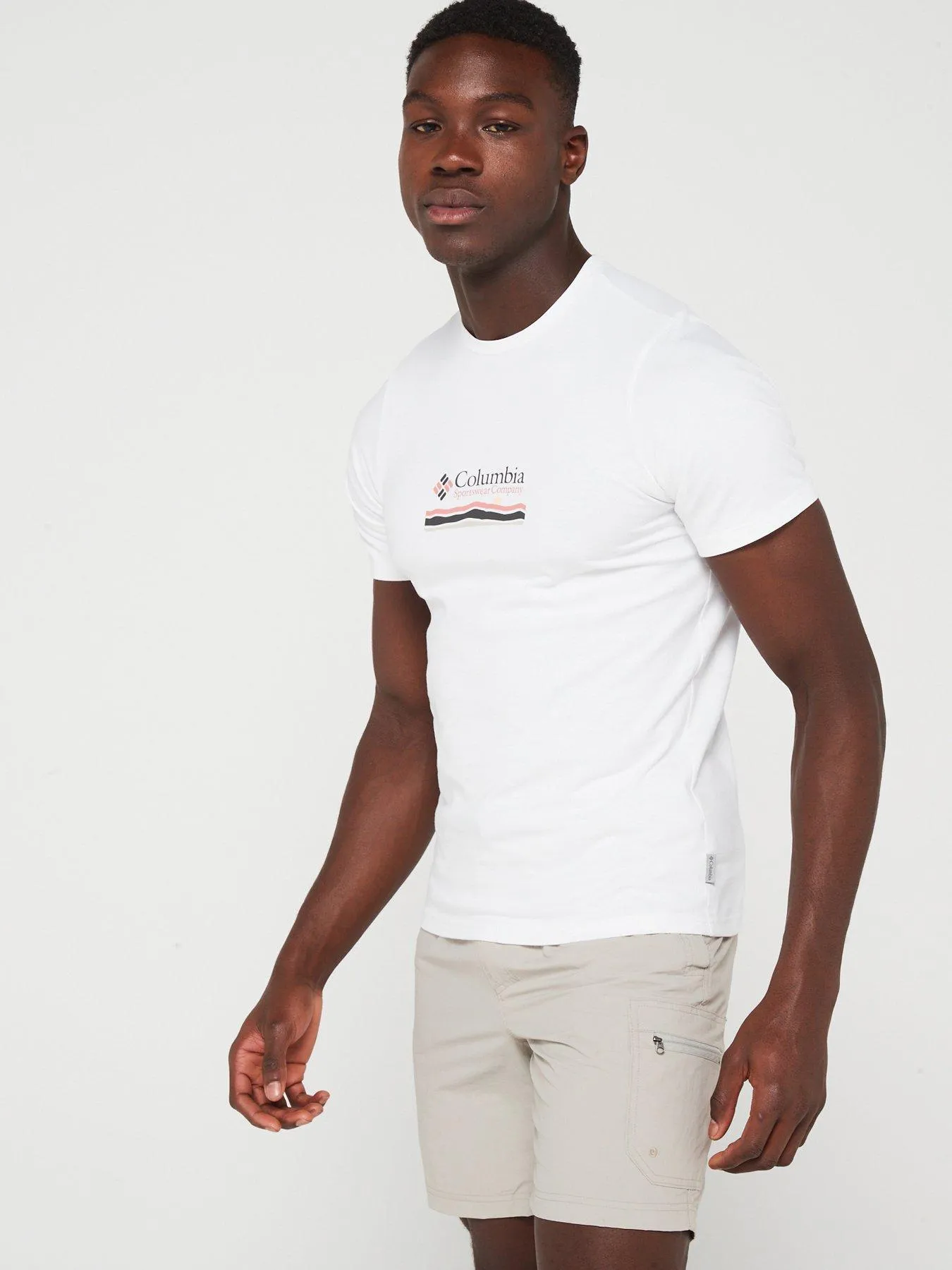 Columbia Mens Explorers Canyon Back SS Tee - White