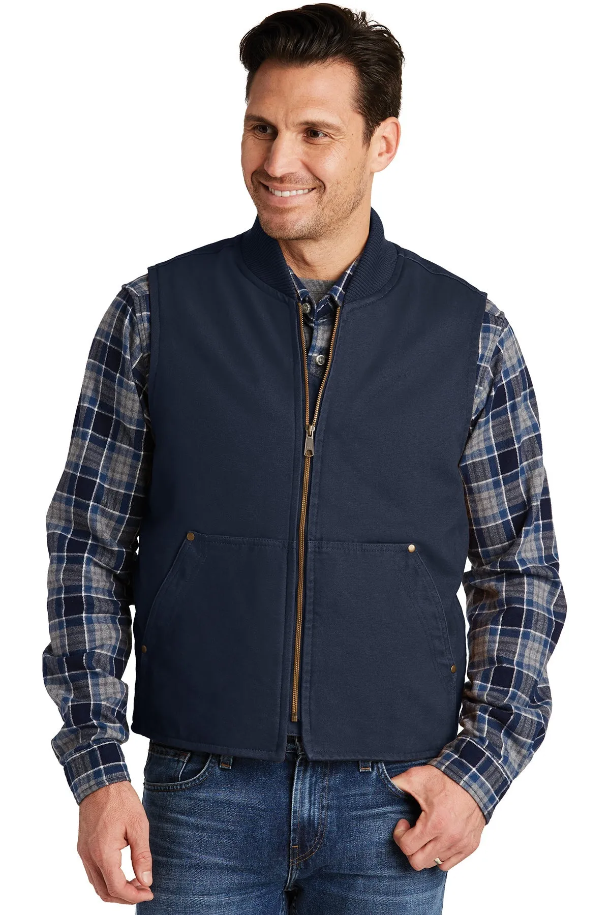 CornerStone Washed Duck Cloth Vest, Navy