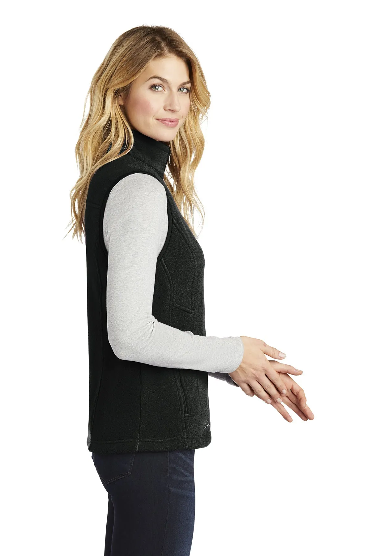 Eddie Bauer Ladies Branded Fleece Vest, Black [GuidePoint Security]