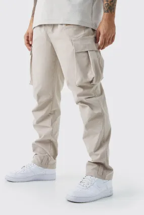 Elastic Waist Straight Leg Cargo Pants