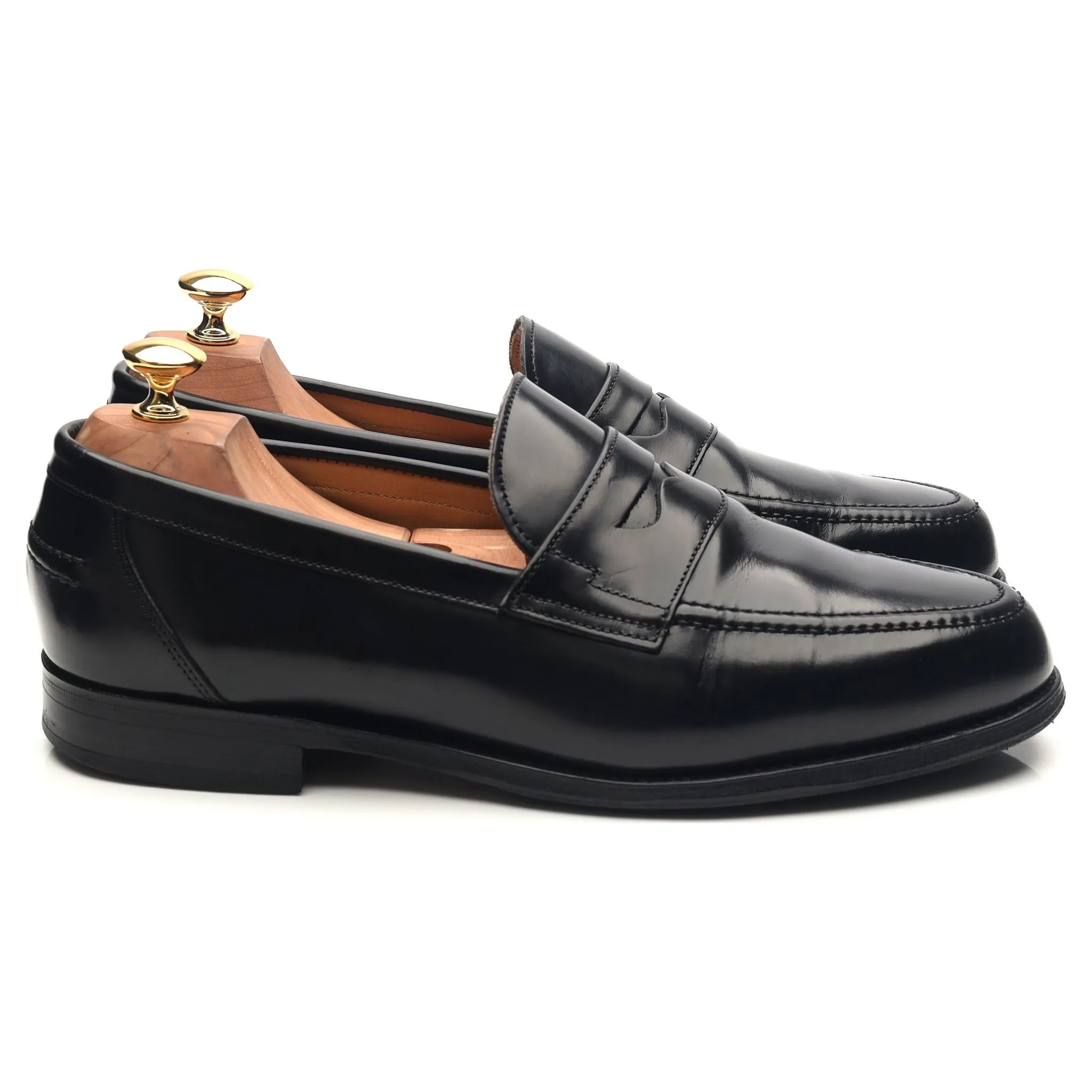 'Elstree' Black Leather Loafers UK 9 EX