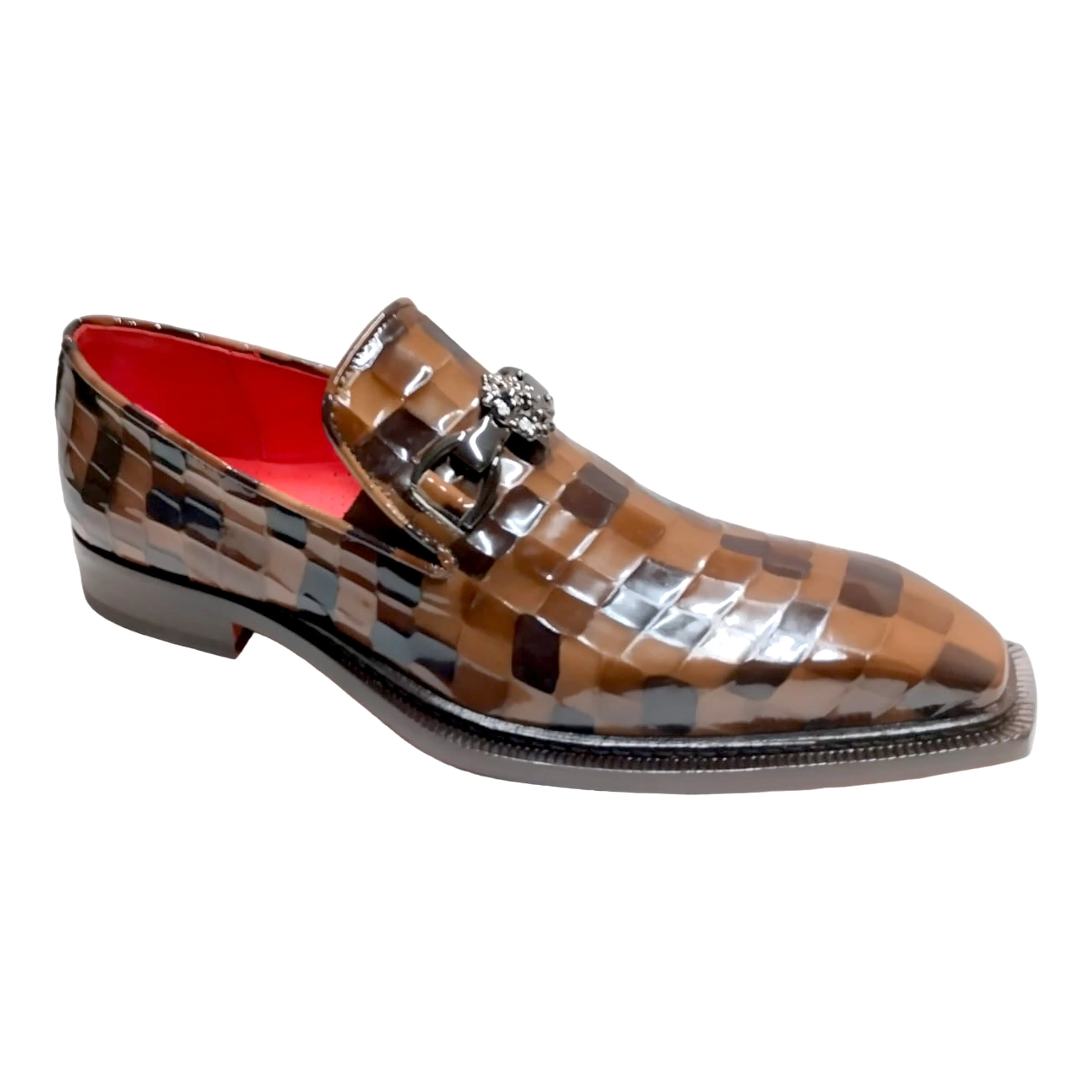 Emilio Franco Narciso Men's Shoes Patent Leather Multi Croco Print Formal Loafers (EFC1108)