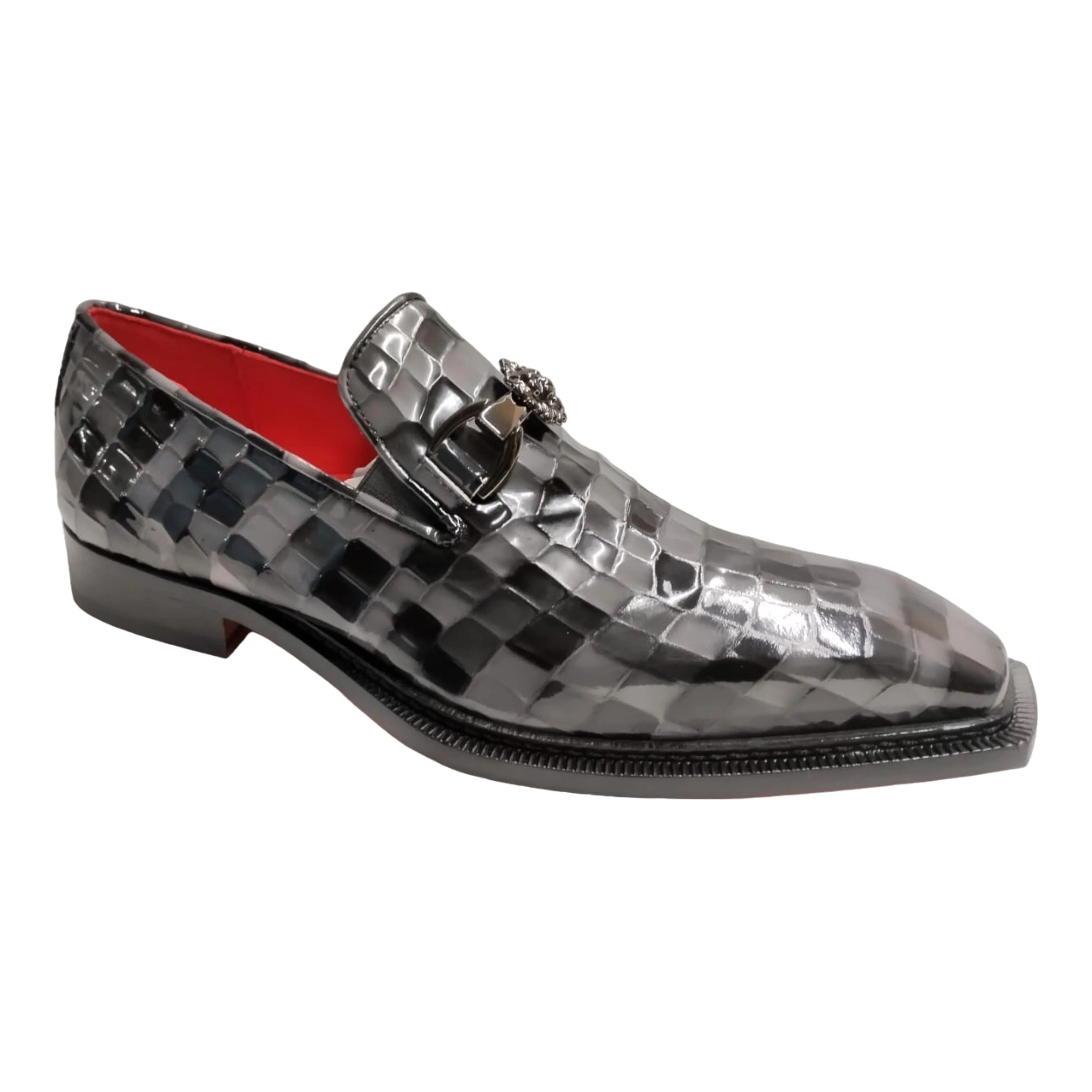 Emilio Franco Narciso Men's Shoes Patent Leather Multi Croco Print Formal Loafers (EFC1108)