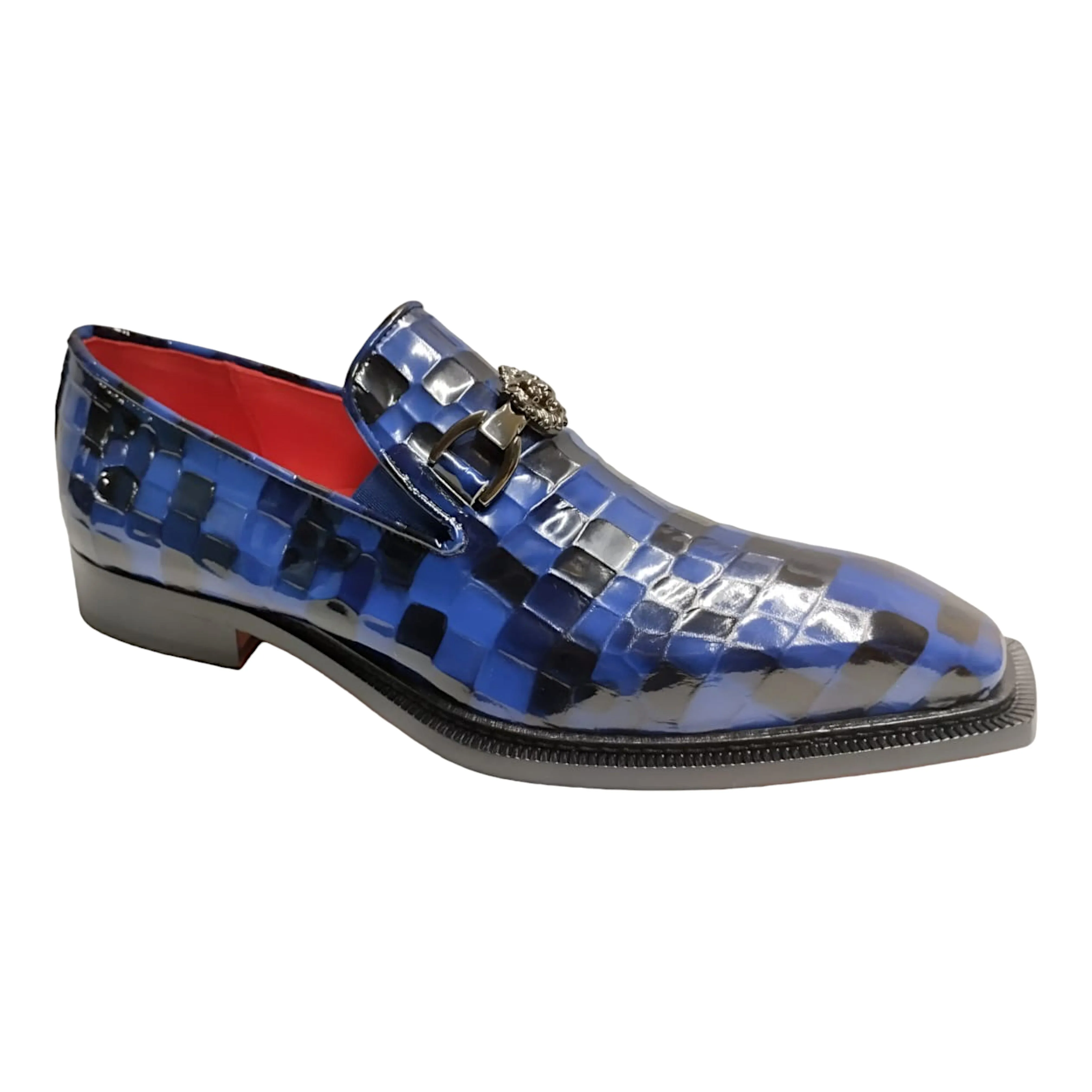 Emilio Franco Narciso Men's Shoes Patent Leather Multi Croco Print Formal Loafers (EFC1108)