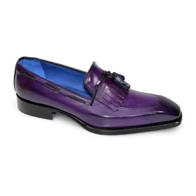 Emilio Franco Tommaso Men's Shoes Purple Calf-Skin Leather Loafers (EF1273)