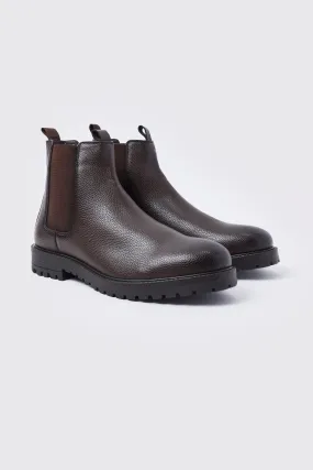 Faux Leather Chelsea Boots