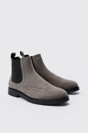 Faux Suede Chelsea Boots