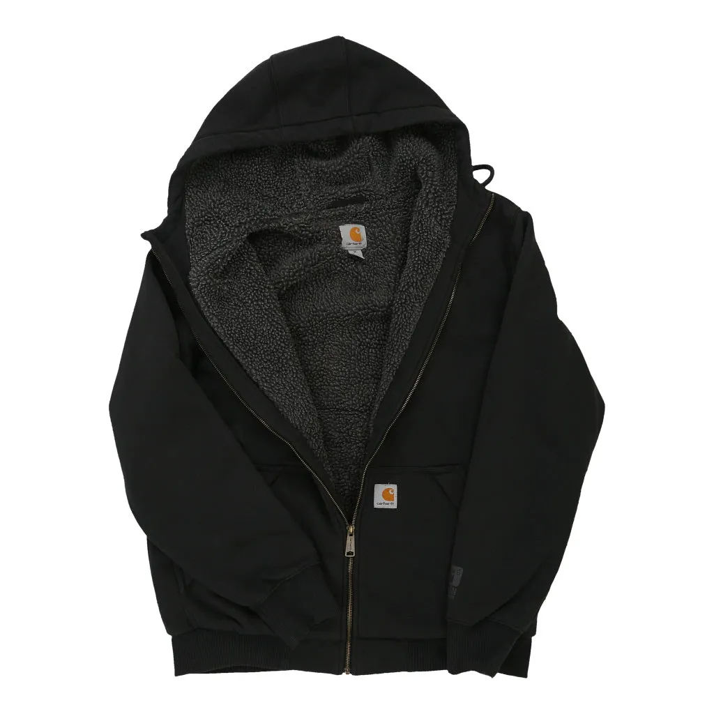 Fleece Lined Carhartt Hoodie - Medium Black Cotton Blend