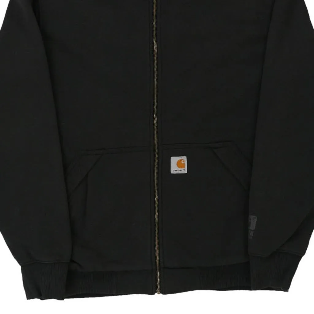 Fleece Lined Carhartt Hoodie - Medium Black Cotton Blend