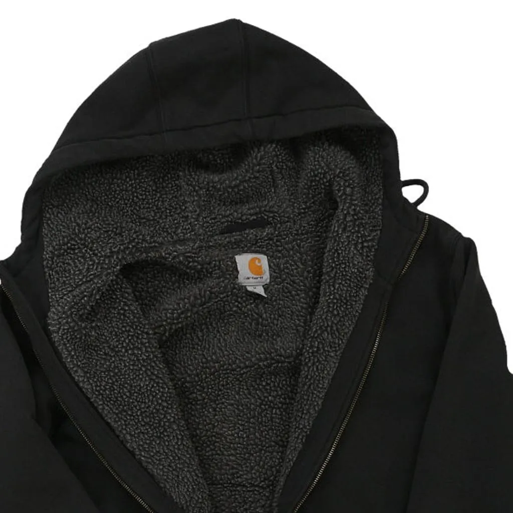 Fleece Lined Carhartt Hoodie - Medium Black Cotton Blend