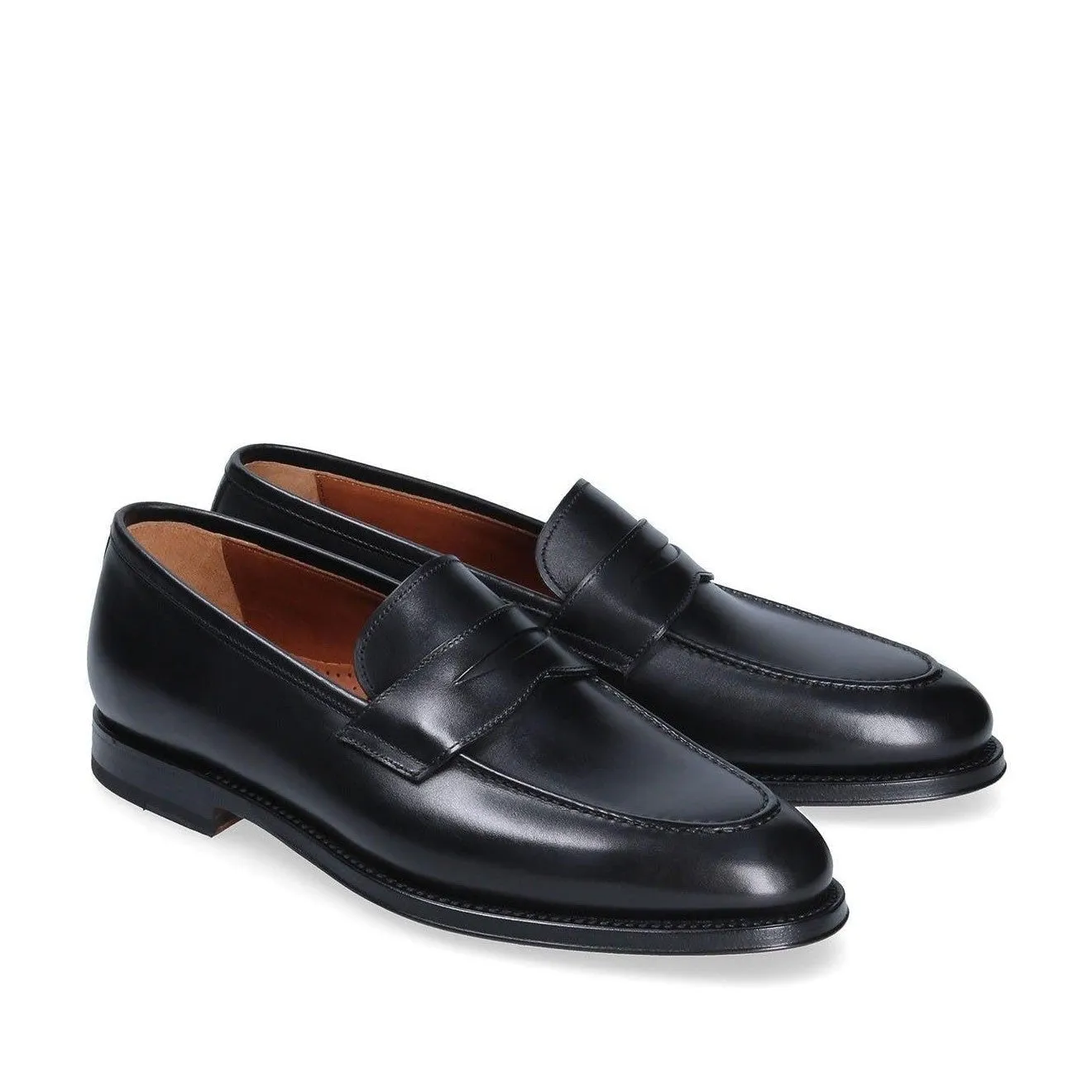 Franceschetti Eric Men's Shoes Black Calf-Skin Leather Penny Loafers (FCCT1019)