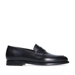 Franceschetti Eric Men's Shoes Black Calf-Skin Leather Penny Loafers (FCCT1019)